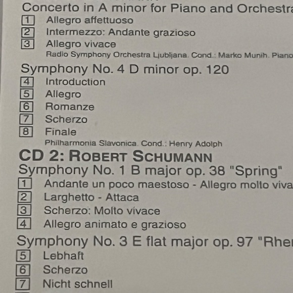 Robert Schumann Piano Concerto A Minor Symphonies No 4 & 1 & 3 CD - Picture 3 of 5
